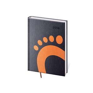 Diár týždenný 2016 vreckový Cat - čierna-oranžová