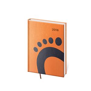 Diár týždenný 2016 vreckový Cat - oranžová-čierna