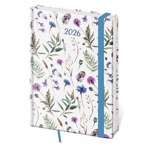 Diár týždenný A5 2026 Vario - Wildflowers s gumičkou