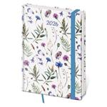 Diár týždenný A5 2026 Vario - Wildflowers s gumičkou