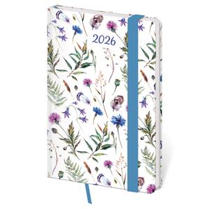 Diár týždenný vreckový 2026 Vario - Wildflowers s gumičkou