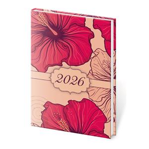 Diár týždenný vreckový A7 2026 Vario - Lyra Hibiscus