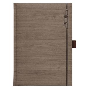 Diár Wood 2016 denný A5 - hnedý