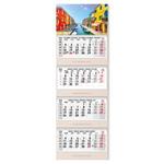 Drevený štvormesačný kalendár Kvatro Wood Benátky skládaný slovenský so špirálou 2024 - sivý