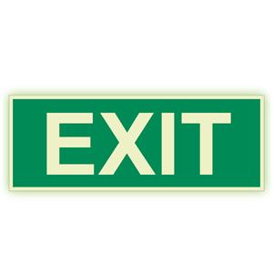 EXIT - fotoluminiscenčná tabuľka, samolepka 300x120 mm