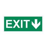 EXIT - nápis so šípkou - bezpečnostná tabuľka, plast 2 mm 200x75 mm