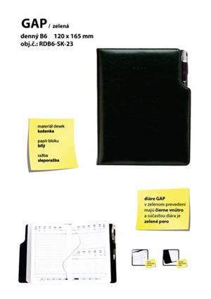 GEP slovenský denní diář B6 zelená