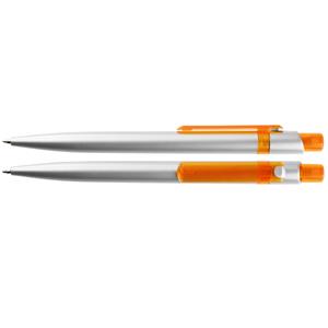Guľôčkové pero Abar - strieborná - oranžová