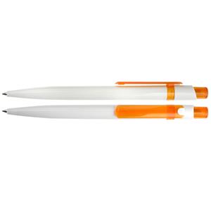 Guľôčkové pero Babbit - biela - oranžová