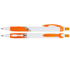 Guľôčkové pero Fedora - biela - oranžová