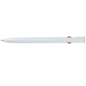 Guľôčkové pero Hirta - biela - oranžová