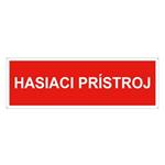 Hasiaci prístroj - bezpečnostná tabuľka, plast 2 mm s dierkami 150x50 mm