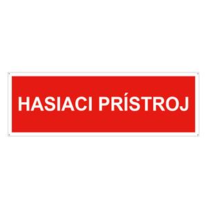 Hasiaci prístroj - bezpečnostná tabuľka, plast 2 mm s dierkami 300x75 mm