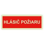 Hlásič požiaru - fotoluminiscenčná tabuľka, plast 1 mm 150x50 mm