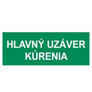 Hlavný uzáver kúrenia, samolepka 210x80mm