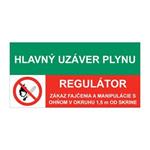 Hlavný uzáver plynu-Regulátor, kombinácia,plast 1mm,150x75mm