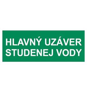 Hlavný uzáver studenej vody, plast 1mm 210x80mm