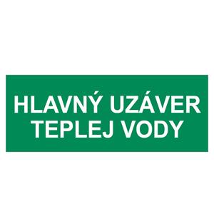 Hlavný uzáver teplej vody, plast 2mm 210x80mm