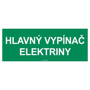 Hlavný vypínač elektriny, samolepka 210x80mm