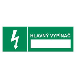 Hlavný vypínač, plast 1mm 105x37mm