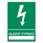 Hlavný vypínač ……………….., plast 2mm 210x297mm