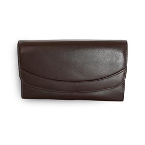 Hnedá dámska kožená psaníčková peňaženka s klopňou