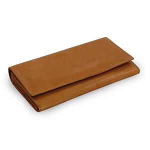 Hnedá dámska psaníčková kožená peňaženka s klopňou