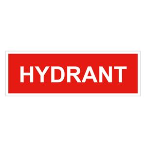 Hydrant text - bezpečnostná tabuľka, plast 1 mm 150x50 mm