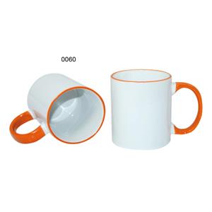 Keramický hrnček CERAMIC DESIGN - biela/oranžová