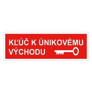 Kľúč k únikovému východu - bezpečnostná tabuľka, samolepka 300x75mm