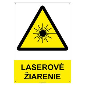 Laserové žiarenie - bezpečnostná tabuľka s dierkami, plast 2 mm - A4