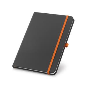 Linkovaný zápisník A5 Korbe - černý/oranžová gumička