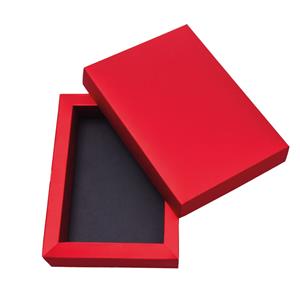 Luxusná papierová krabička s vekom 143 x 200 x 30 mm červená / čierna 360 g / m2 - model 001