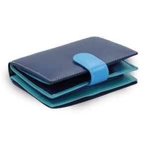 Modrá dámska kožená peňaženka so zápinkou