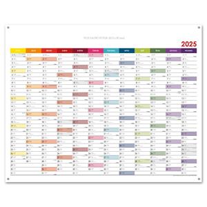 Nástenná plánovacia mapa 2025 CZ s očkami na zavesenie - 100 x 80 cm - farebná