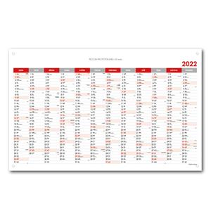 Nástenná plánovacia mapa PVC 2022 CZ s očkami na zavesenie - 80x100 cm - červená