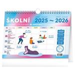 Nástenný aj stolový kalendár 2026 Školský plánovací s háčikom
