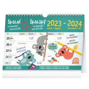 Nástenný i stolový kalendár 2024 Školní plánovací s háčikom