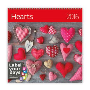 Nástenný kalendár 2016 Hearts