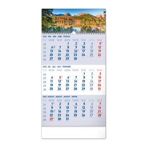 Nástenný kalendár 2022 3mesačný Tatry - modrý SK