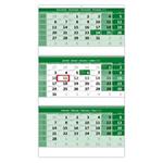 Nástenný kalendár 2022 Trojmesačný kalendár so špirálou - zelený