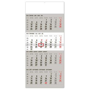 Nástenný kalendár 2023 4-mesačný štandard - sivý CZ