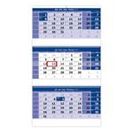 Nástenný kalendár 2023 - Trojmesačný kalendár modrý so špirálou