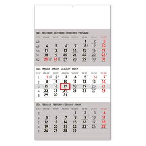 Nástenný kalendár 2024 3mesačný štandard - sivý SK