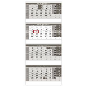 Nástenný kalendár 2024 - Štvormesačný kalendár sivý so špirálou