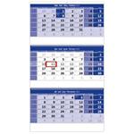Nástenný kalendár 2024 - Trojmesačný kalendár modrý so špirálou