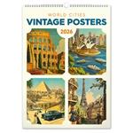Nástenný kalendár 2026 Vintage plagáty - Svetové mestá