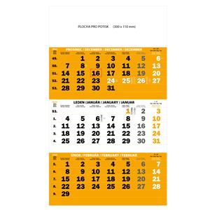 Nástenný kalendár Trojmesačný kalendár 2016 - oranžový