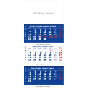 Nástenný kalendár Trojmesačný kalendár skládaný 2016 - modrý
