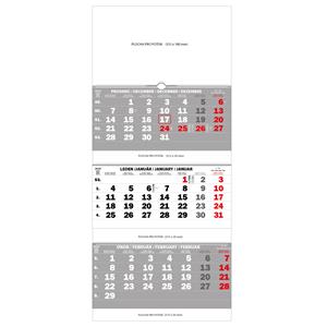 Nástenný kalendár Trojmesačný kalendár skládaný so špirálou 2016 - sivý